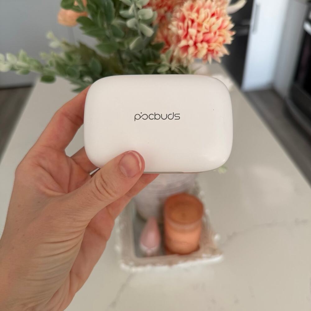 PocBuds Beige Wireless Bluetooth Earbuds With Charging Case